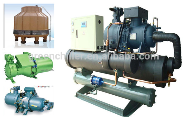 120HP Low Temperature Industrial Water Cooled Screw Chemical Water Chiller -10℃