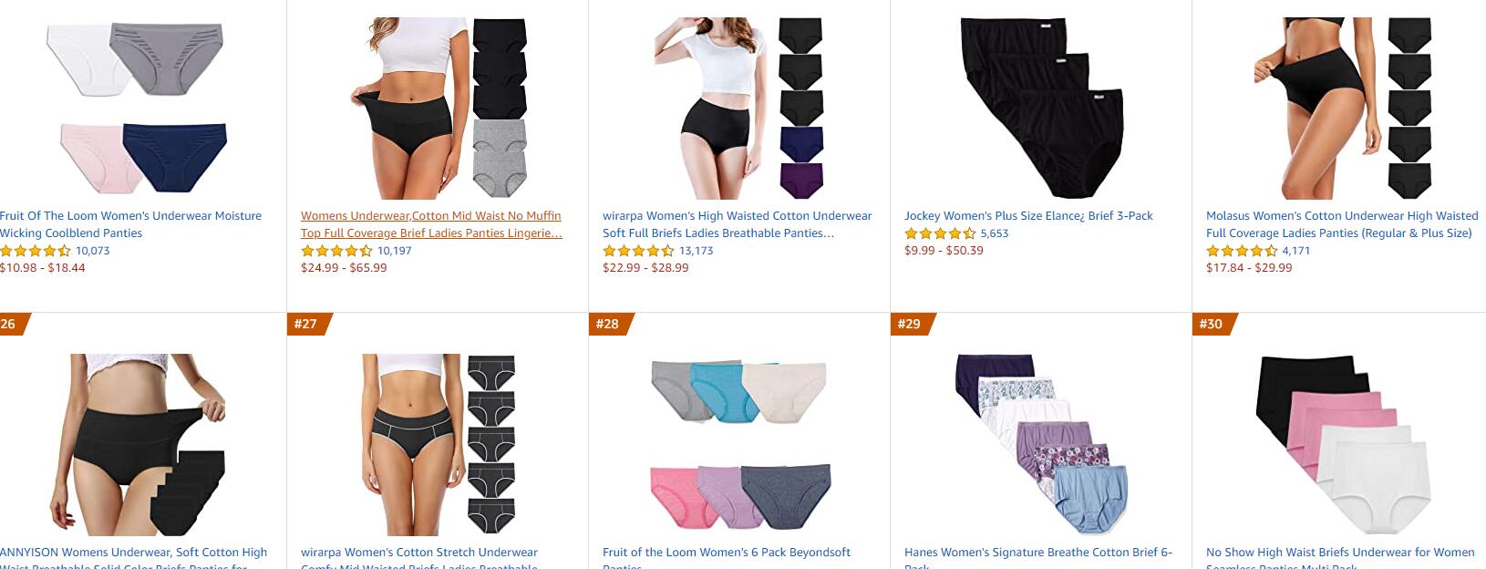 Bacterialproof Women'S Cotton Underwear Panties Mid Rise For Period