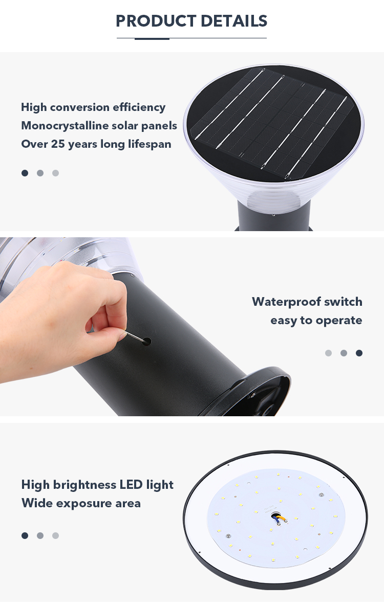 Water Resistant LED Solar Lawn Light , Solar Pathway Lamps For Courtyards Villas