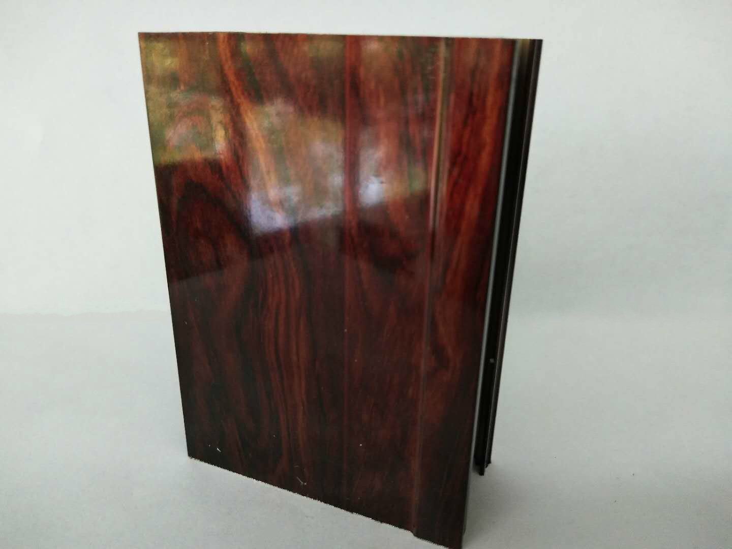 Rectangle Wood Grain Electrophoresis Aluminium Door Profiles , Normal Length 6m