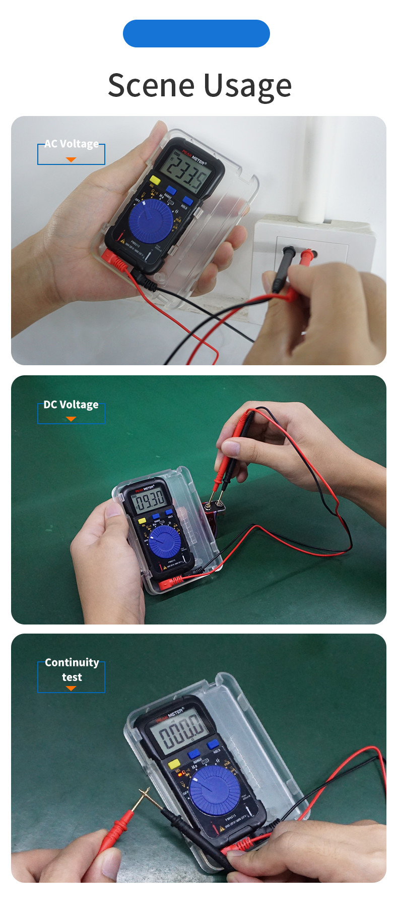 Mini Pocket Digital Multimeter 600V Voltage 40MOhm Resistance 4000 Counts 1.5V Battery Tester