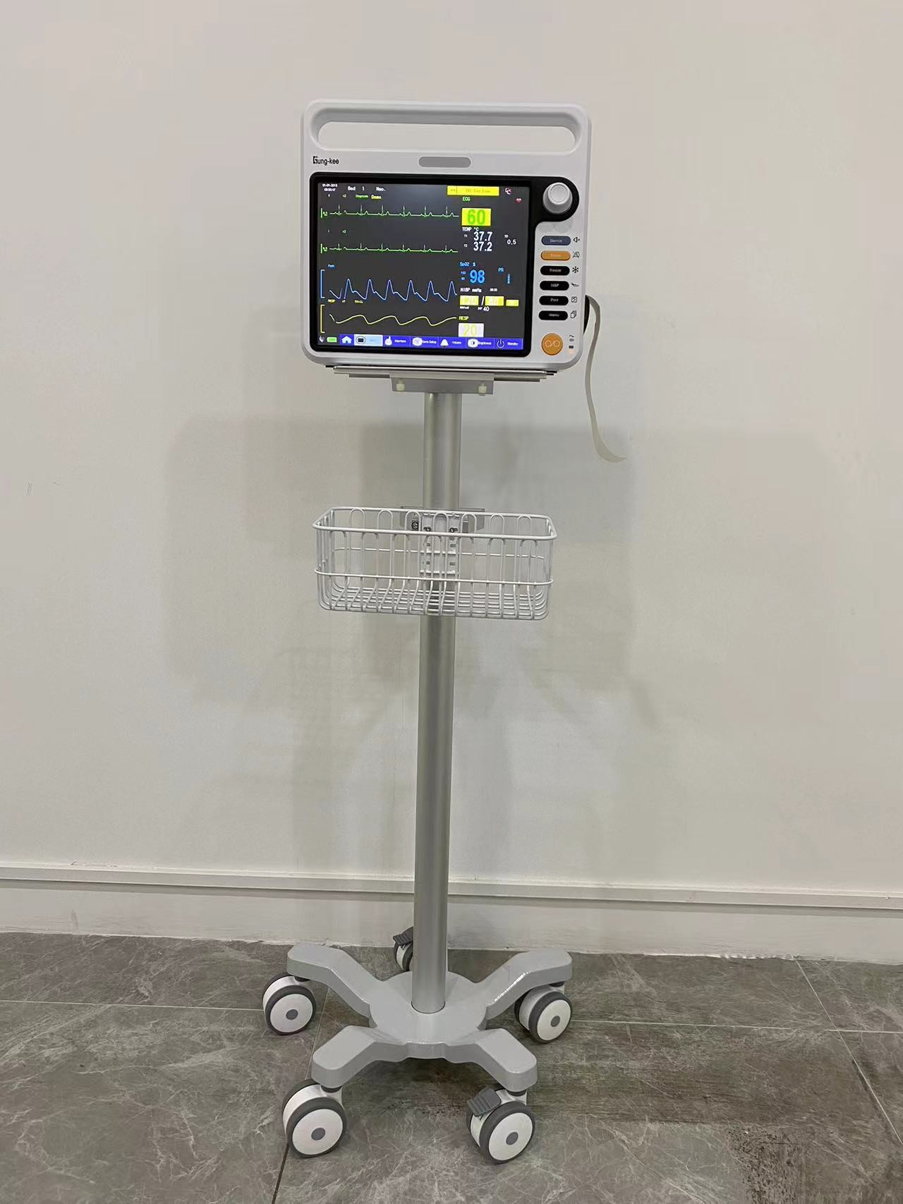 Anesthesia 3 Inch Silent Wheels Medical Monitor Trolley Aviation Aluminum Matieral
