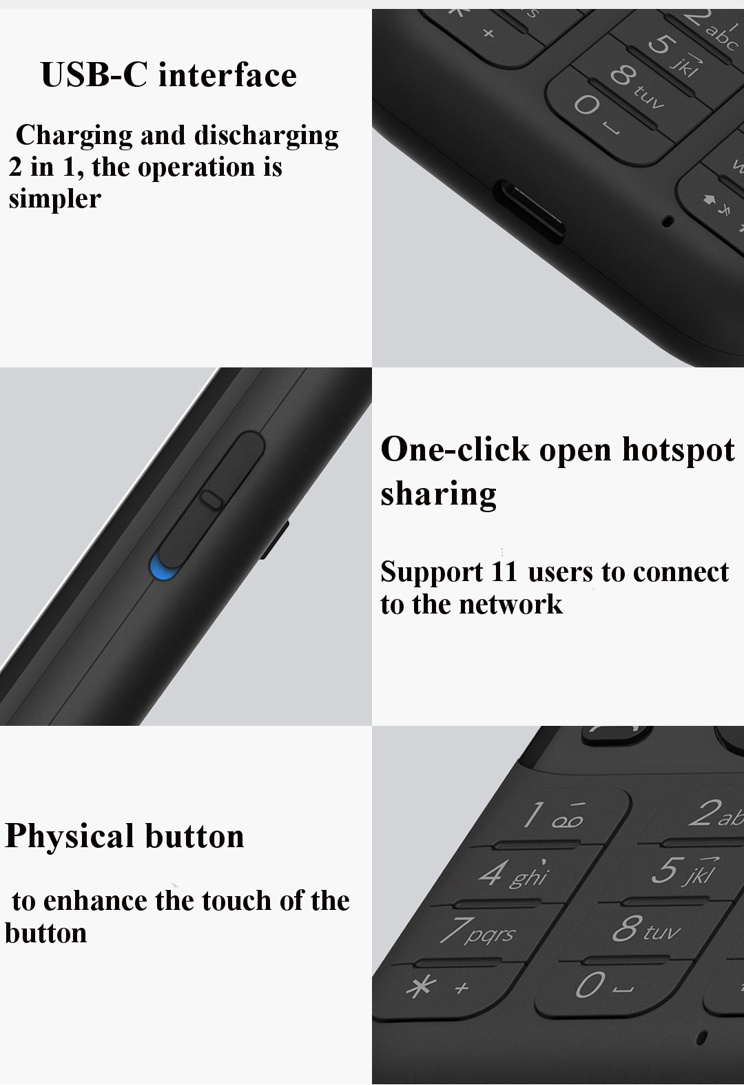Xiao Mi Mobile Phone ZMI Z1 4G Network Wifi Multi-user Hotspot Sharing 5000mAh Power Bank Feature Phone Router