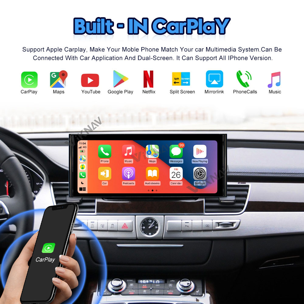1920*720 Android Auto Car Stereo 12.3 Inch For Audi A8 D4 2011-2017