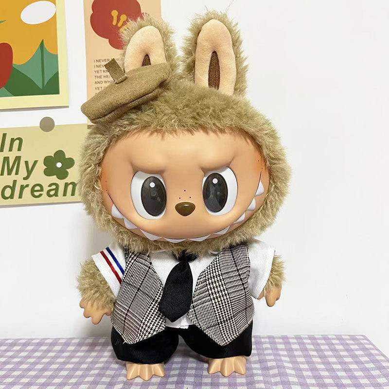 High Quality 15cm doll cloth Sweater Toy Cloth Colorful Suit Set Labubu Cartoon Dress