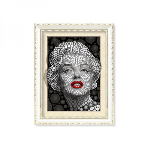 Marilyn Monroe Portrait And Flowers & Birds 3D Lenticular Image 30 x 40cm Frame Art Prints