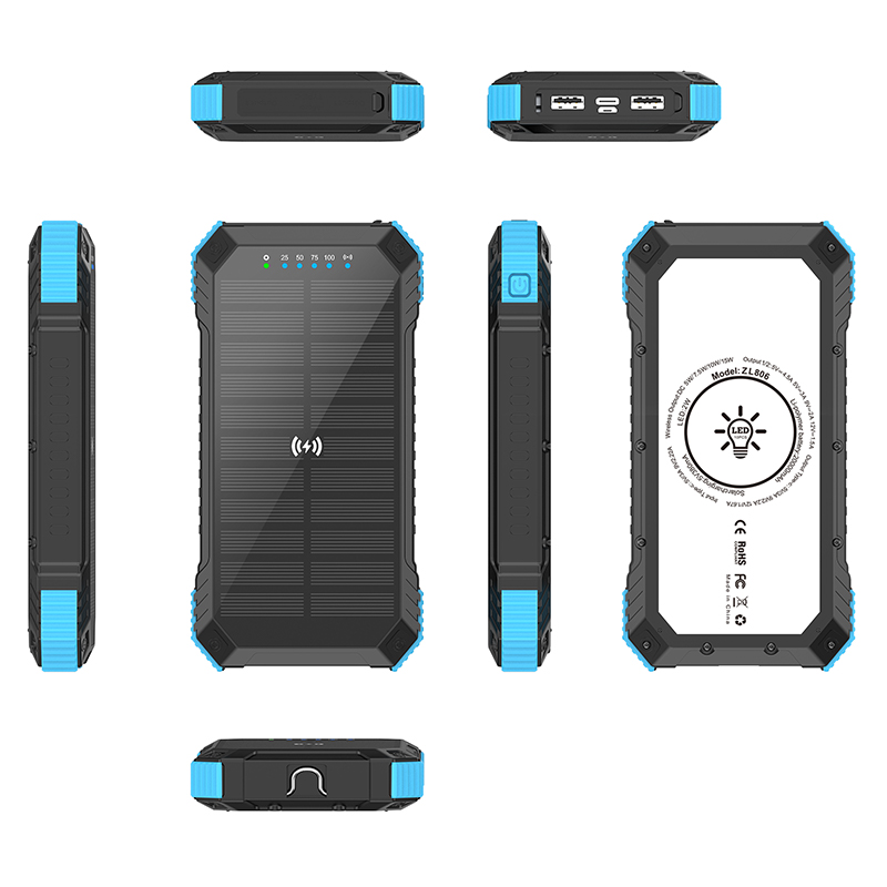 Quick Charge Support Waterproof 20000mah Solar Panel Power Bank for Outdoor Activities