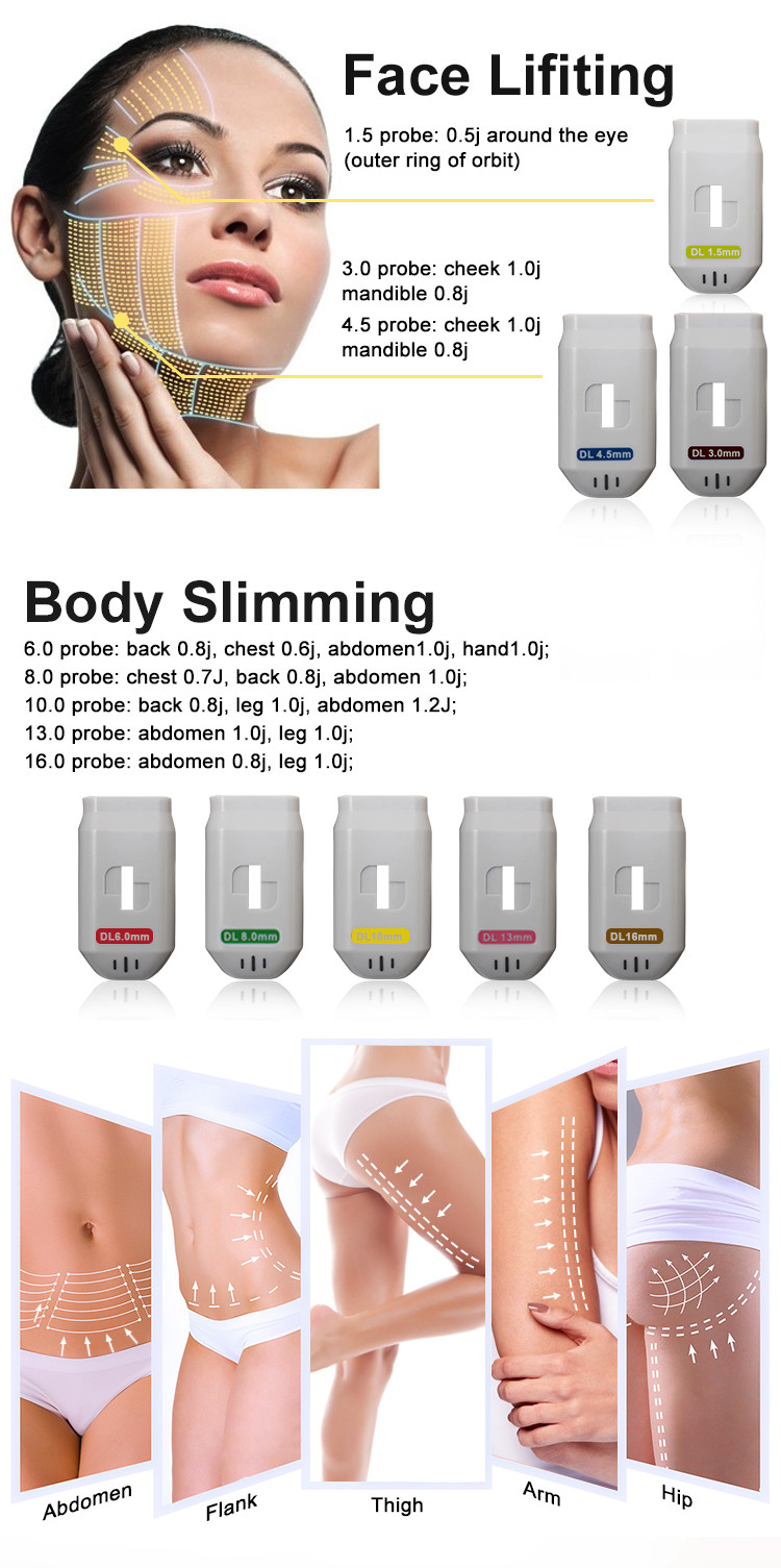 5d 4 Handles Hifu Face Lift Machine High Intensity Focused Ultrasound Beauty Machine