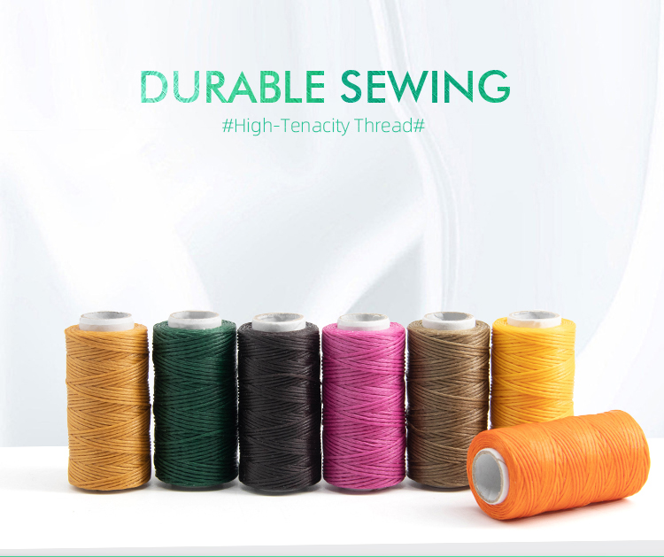 Dyed Color Polyester Nylon Waxed Thread for Small Cone Leather Sewing 7 Days Lead Time