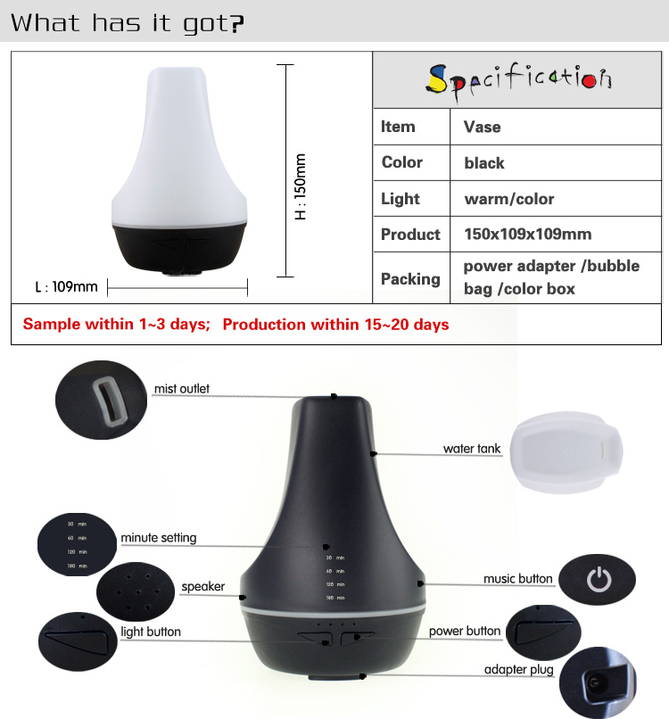 100ML Electronic Aroma Diffuser With Natural Sound Music