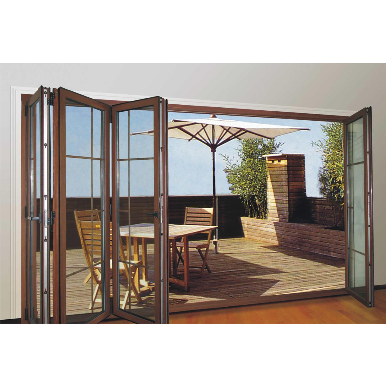 Bifold Folding Window Doors Aluminum Alloy Vinyl OEM