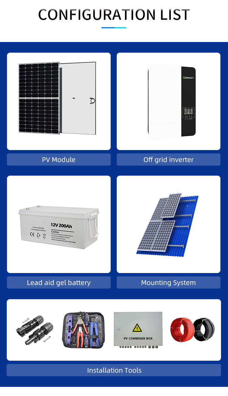 Complete Off Grid Solar System 15KW 20KW Roof Mounting Generator System