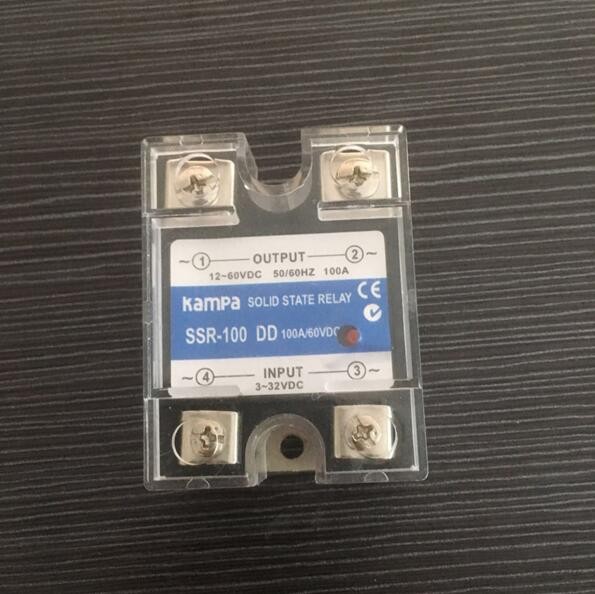 DC to DC Single Phase SSR Input 3-32VDC Control Output 12-60VDC 100A Black Color Solid State Relay(SSR-100DD)