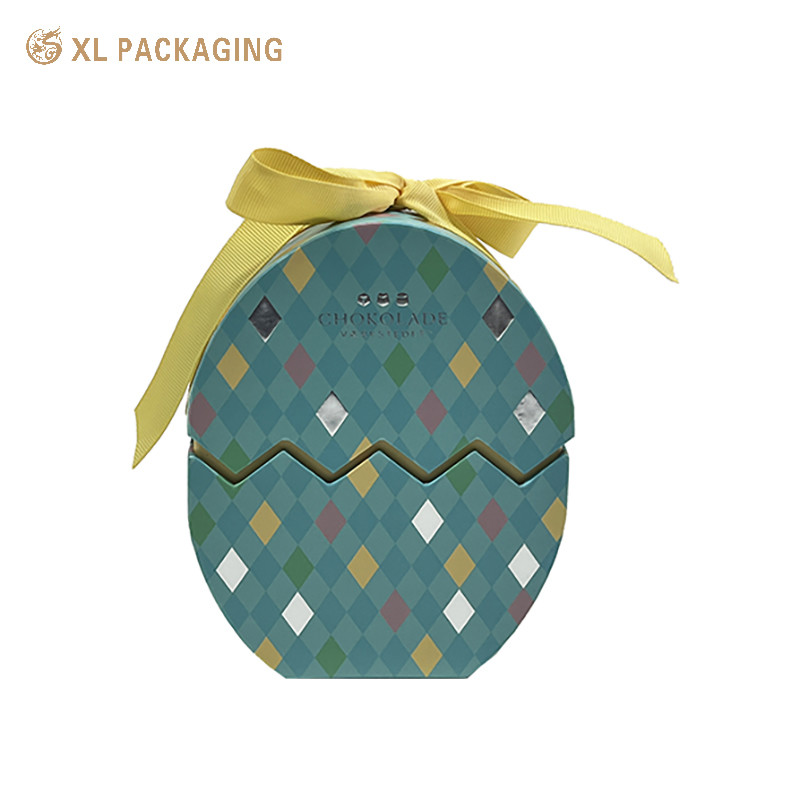 Handmade Easter Holiday Egg Shaped Box Sponge Packaging Paper Packaging Soap Box Custom Logo Easter Cardboard Gift Box