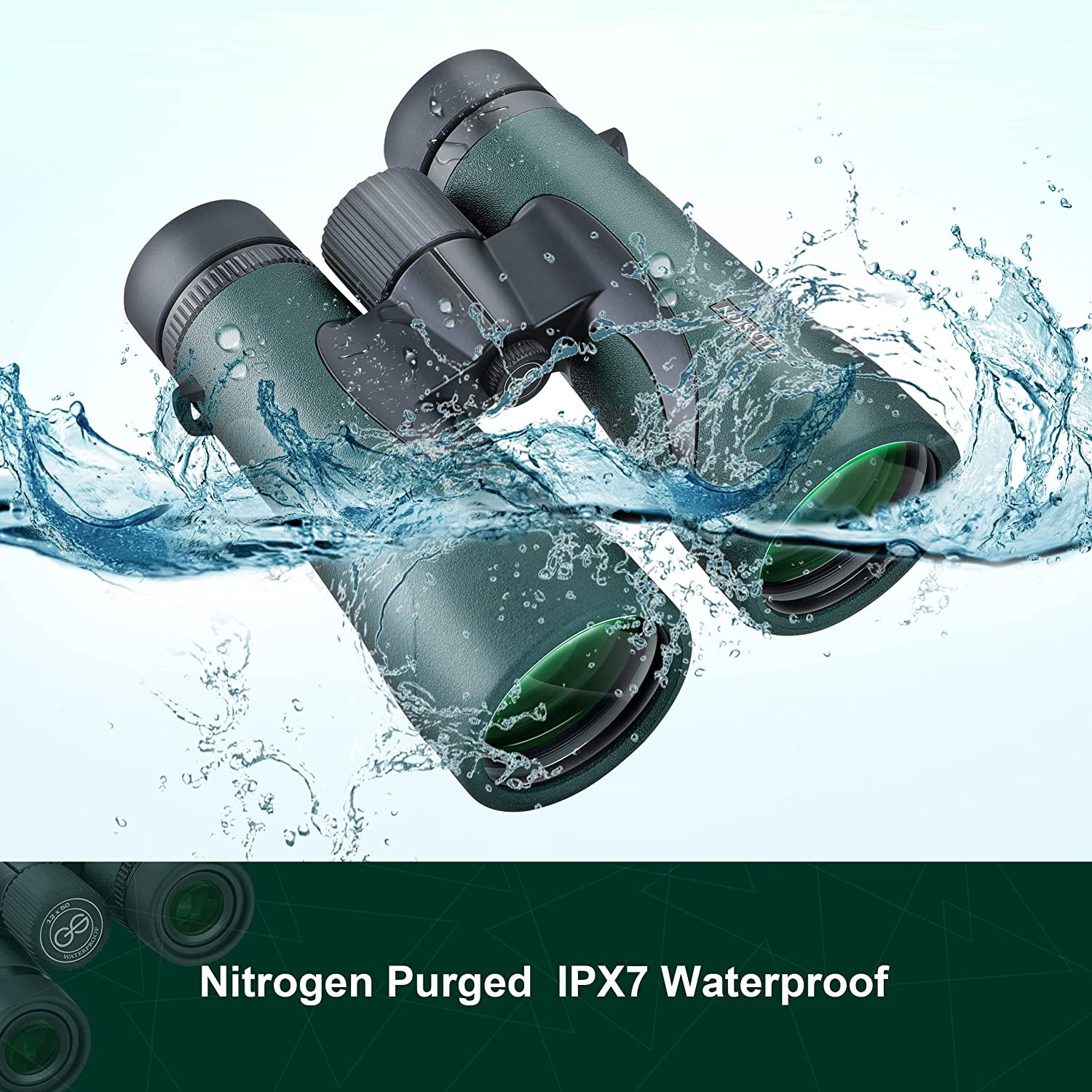 Adults 12X50 HD Binoculars With Phone Adapter High Power Binocular Telescope