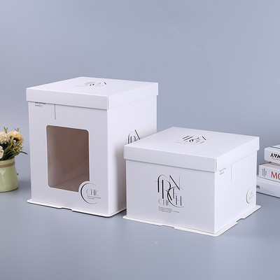 4 Inch Mousse Cake Kraft Paper Food Takeaway Boxes Thickened Open Window
