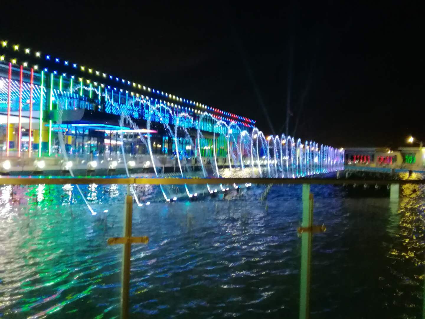 Colorful Music Dancing Fountain Project With LED Lights Performance