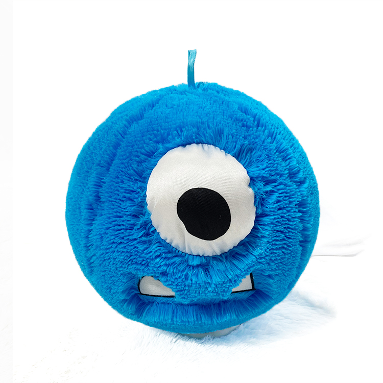 Unisex 6" Purple Furry Monster Plush Round Ball Stuffed Animal Toy Alien PVC Inner Ball Material
