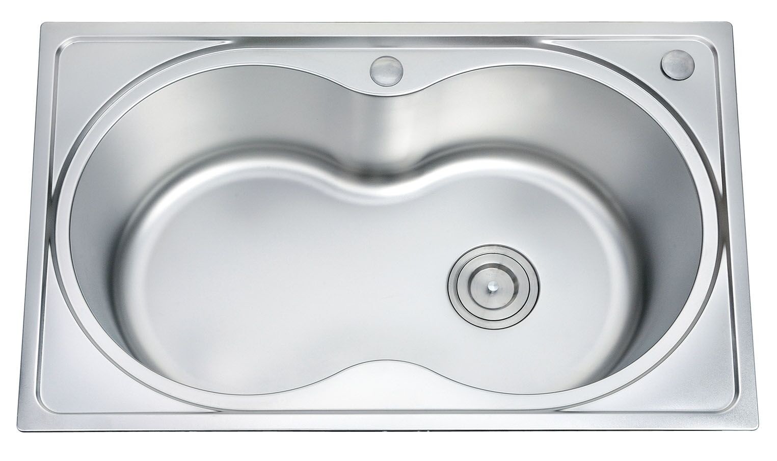 2 Tap Holes OEM Stainless Steel Single Bowl Sink 22 GAUGE