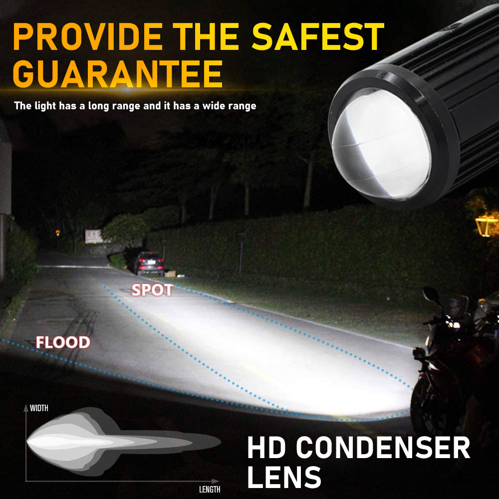 White Yellow Flash Universal LED Lights With Switch For Motorcycle