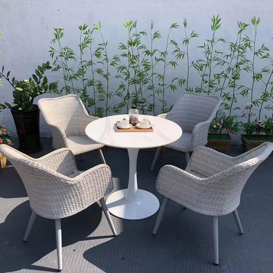 Unfolded 3 Piece Rattan Patio Set Waterproof Three Piece Rattan Furniture