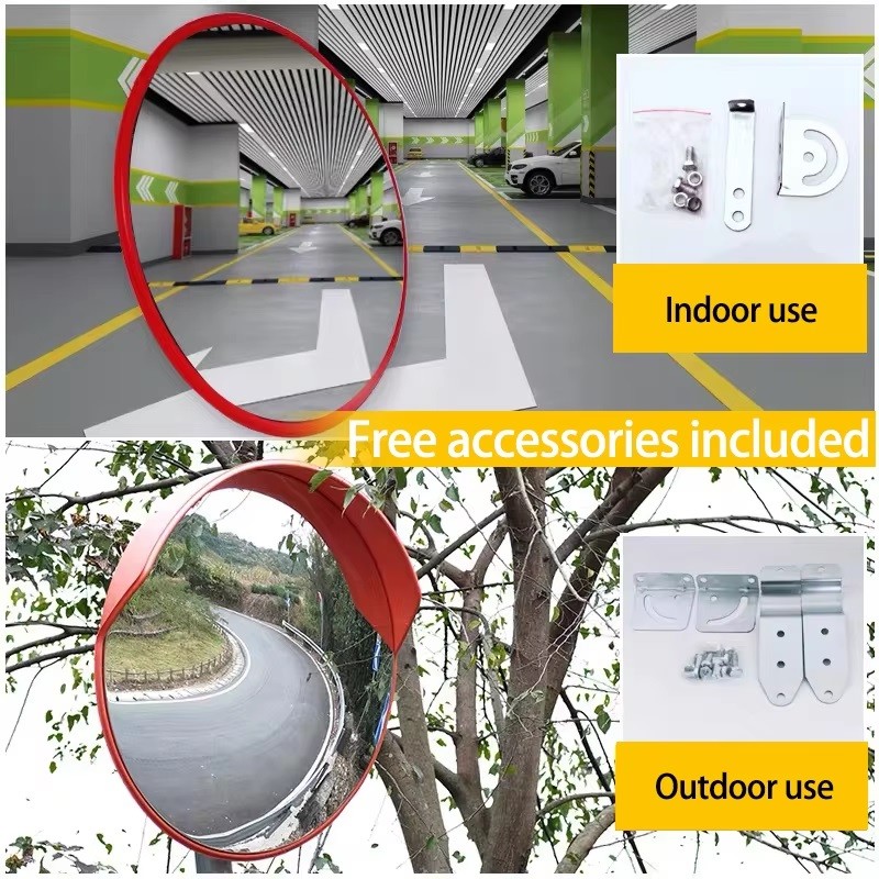 PC ABS Road Convex Mirror Circle Shape Road Curved Mirror For Driveway