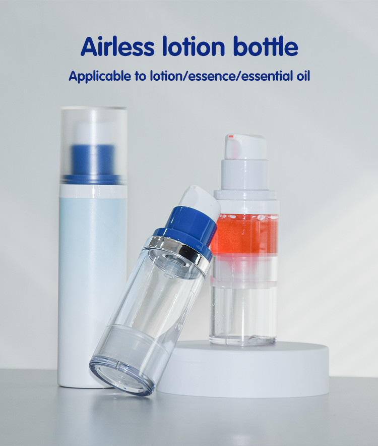 Plastic AS Airless Bottle 30ml 50ml Single Layer Vacuum Skincare Cosmetic Packaging