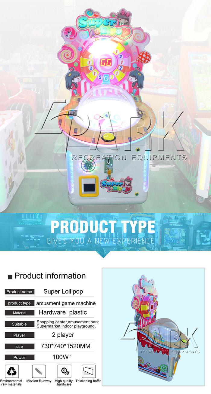 480W Crane Game Machine , Super Lollipop Prize Game Candy Machine