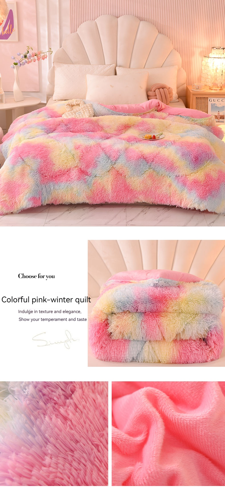 King Size Customized Color All-Season Warmth Organic Breathable Puffy Quilt