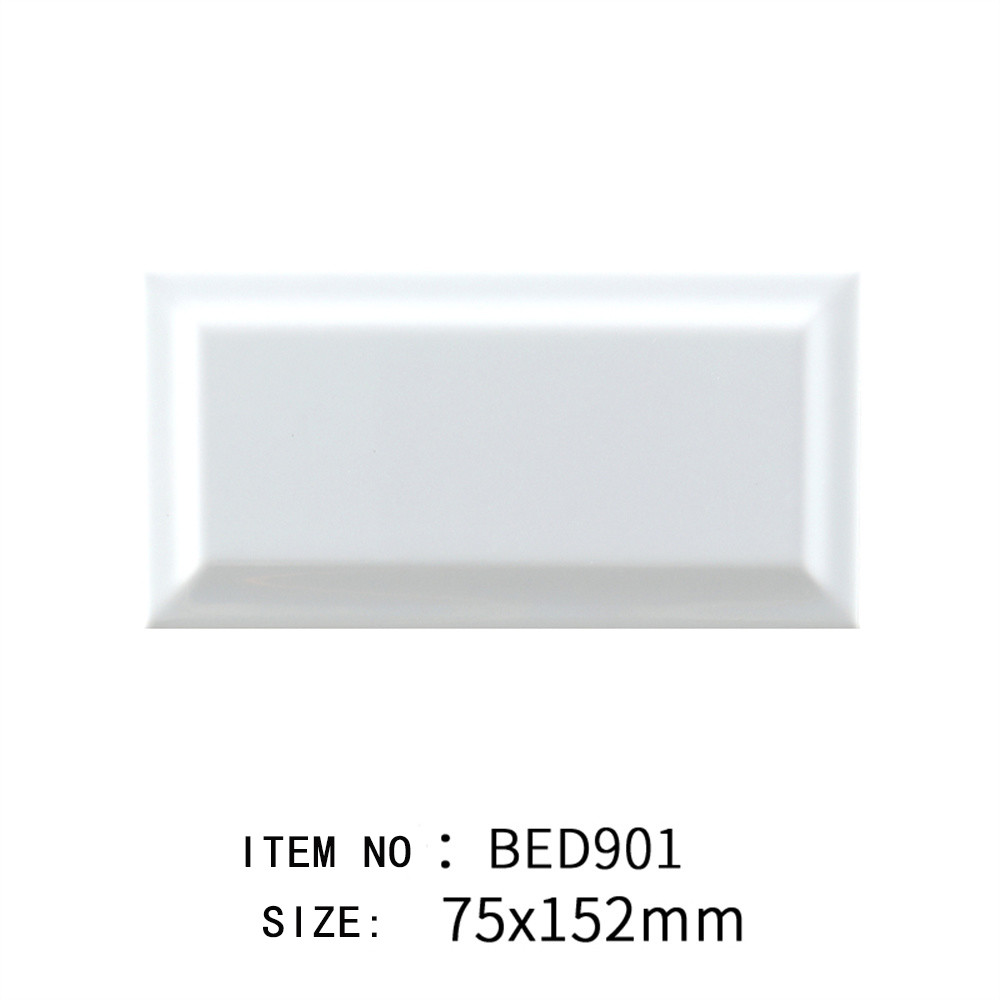 White And Black Basic Bread Tiles And Subway wall Tiles 75x152mm For Kitchen