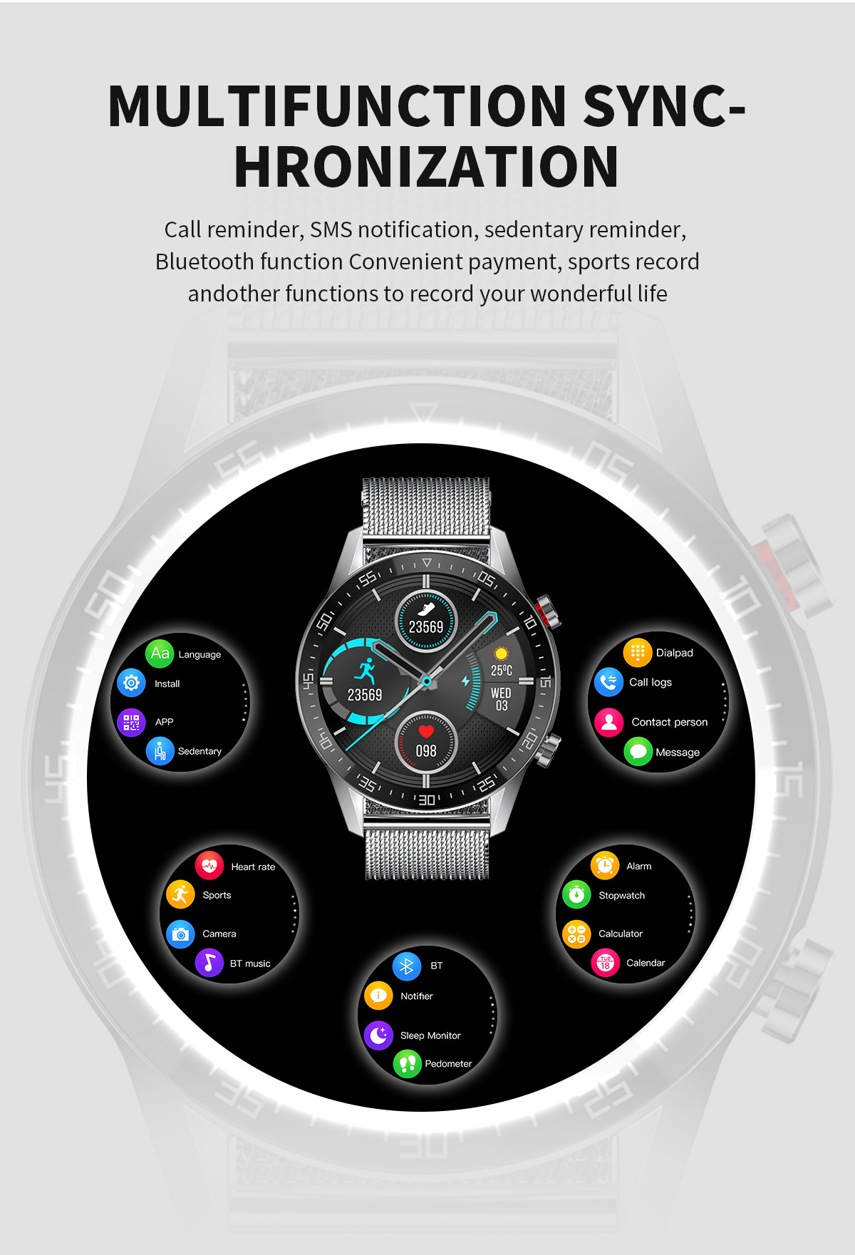 L13 SK7 1.3inch Screen BTE Call Smartwatch Ip68 Waterproof