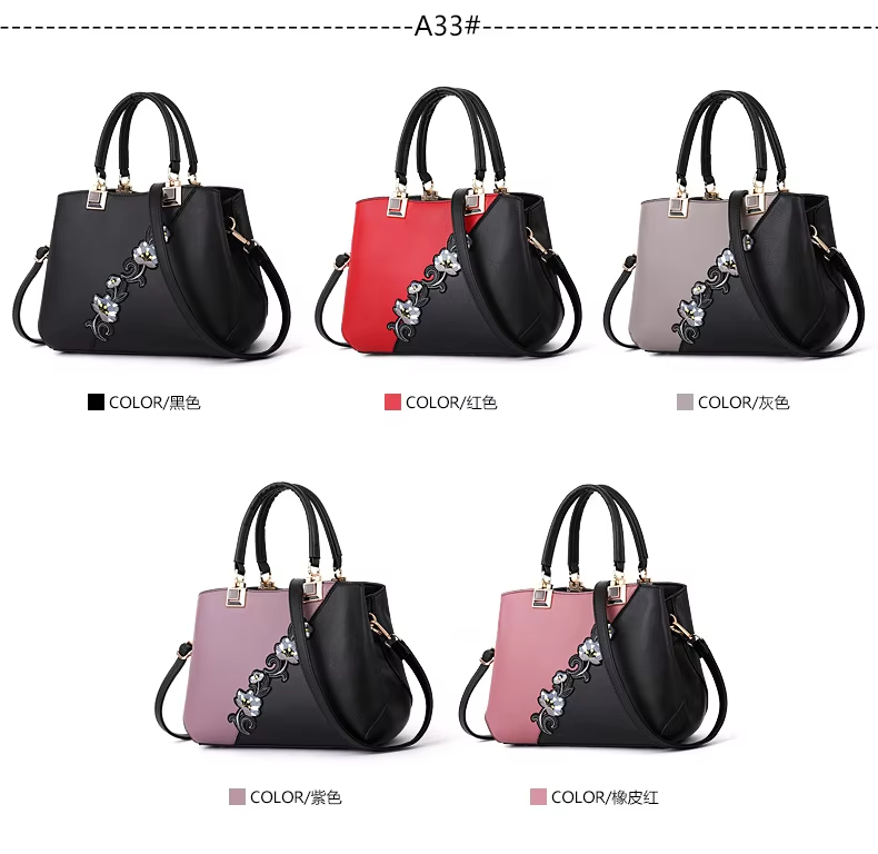 Waterproof Elegant Chinese Traditional Flower Vase Handbags Leather Tote Bags for Women