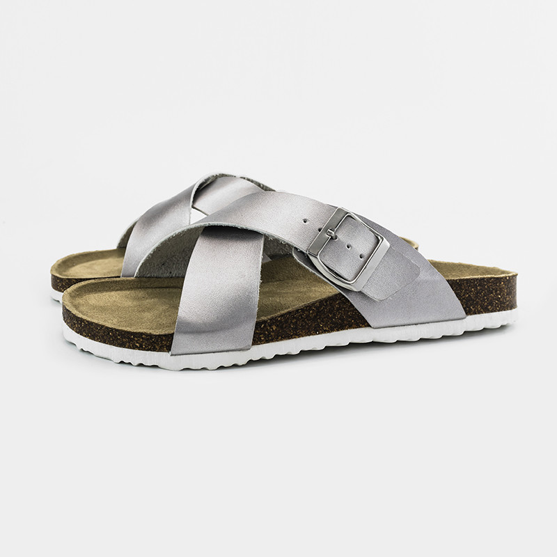 Ladies Size 10 Metal Buckle EVA Birkenstock Clogs With Cross Strap