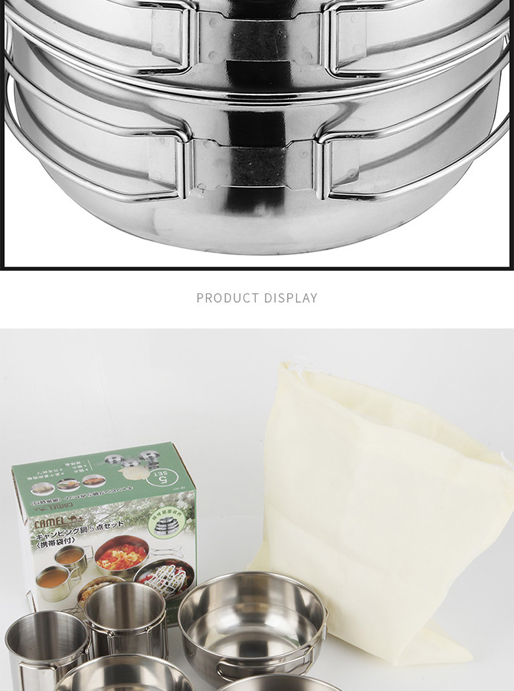 Lightweight Outdoor Cookware Set Nonstick For Family Hiking