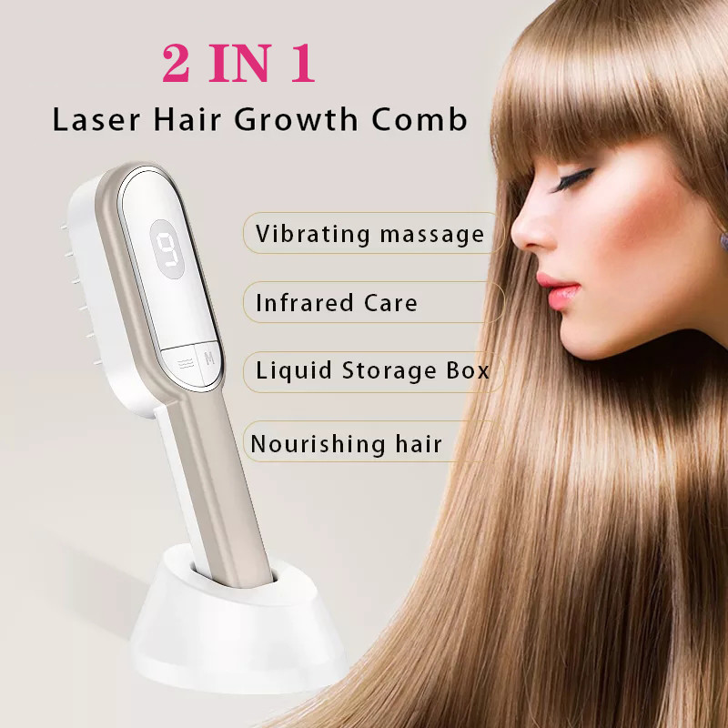 Top Selling Hair Portable Rechargeable Laser Hair Care Comb Hair Growth Care Treatment Vibration Massage Laser Comb