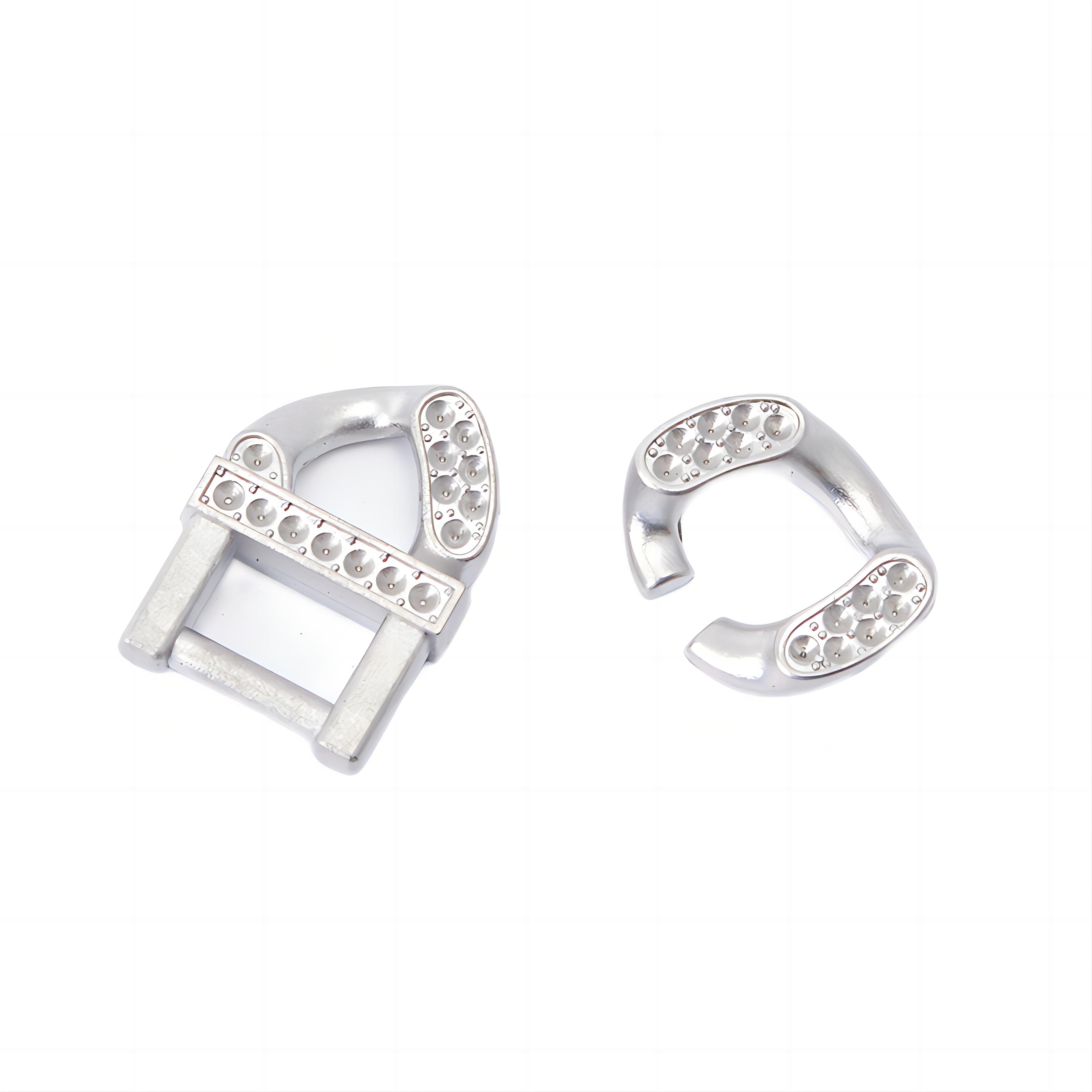 Plating Silver Powder Injection Molding for Custom Carbide Belt Buckle Metal Parts