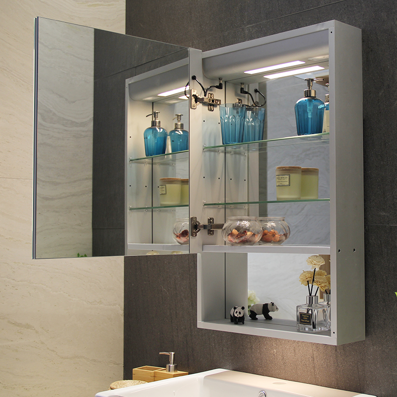 Grey Aluminium Wall Mounted Vanity with Modern Design Style and DTC Soft Close Accessories