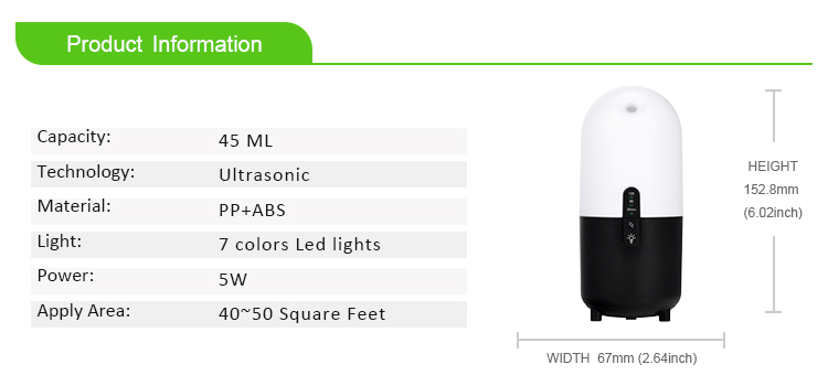 Air Travel Portable USB 45ml Car Aromatherapy Humidifier