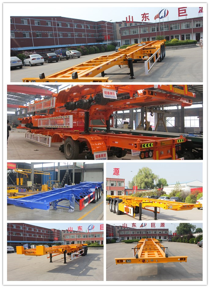 Design 3-Axle 40ft Skeleton Chassis Semi Truck Trailer for Container Transport by AOTONG