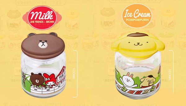 Transparent Color Glass Storage Jar Plastic Toy Figures Sell In HongKong 7 - 11 Store For Collection