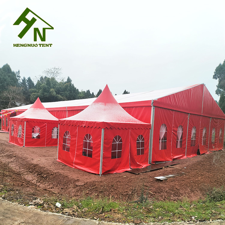 200 People Aluminium Frame Tent Red Colorful Large Wedding Marquee