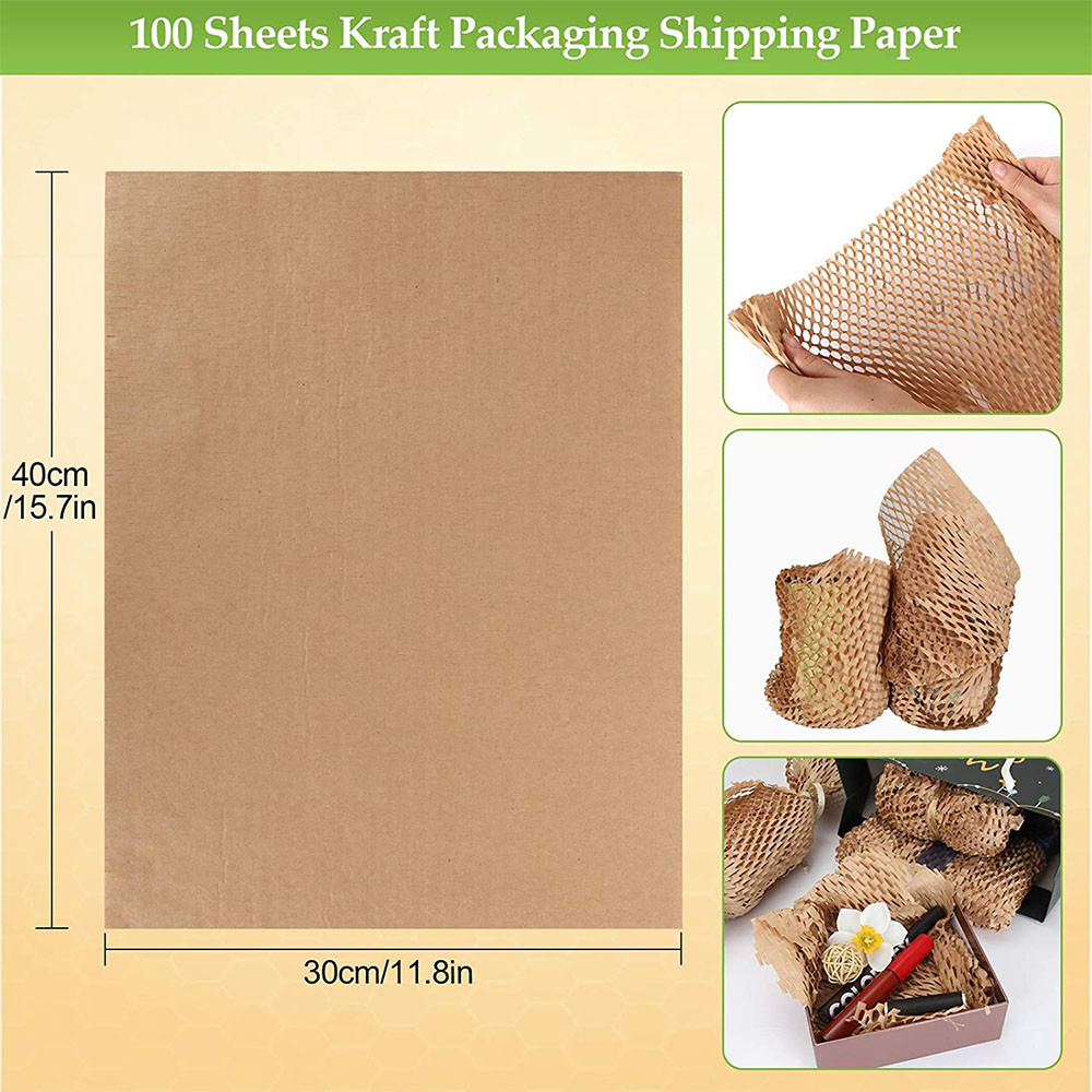 OEM ODM Honeycomb 500mm Eco Wrapping Paper Degradable Kraft Buffer