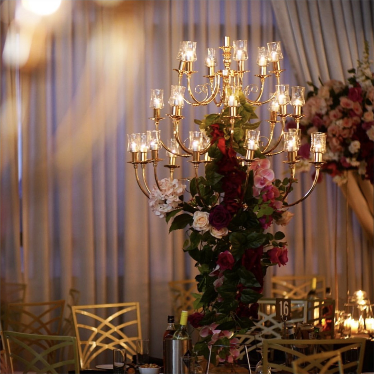 9 Arms 95cm Tall Crystal Glass Candelabras Acrylic Crystal Candle Holder Centerpieces