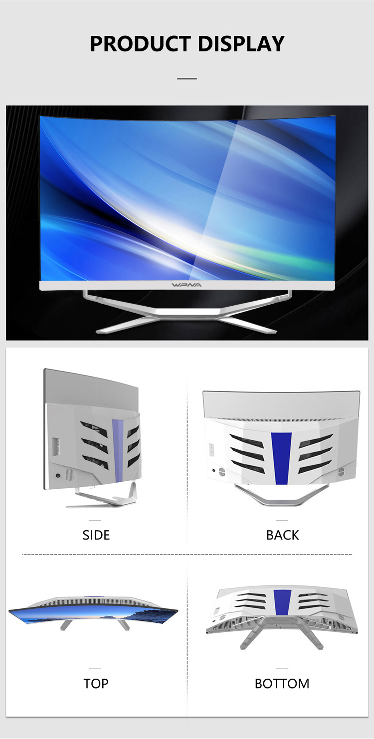 Oem/odm Customized 23.6 Inch Core I7 Graphic Card Curved Screen Desktop Laptops Gaming