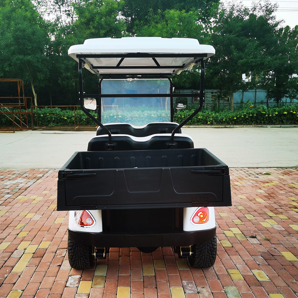 White LSV EV Utility Cargo Golf Cart Vehicle 4 Seater For Farm Garden