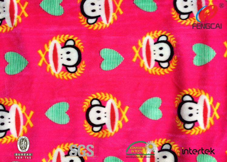 Azo free custom printed super soft spandex Velvet fabric for baby