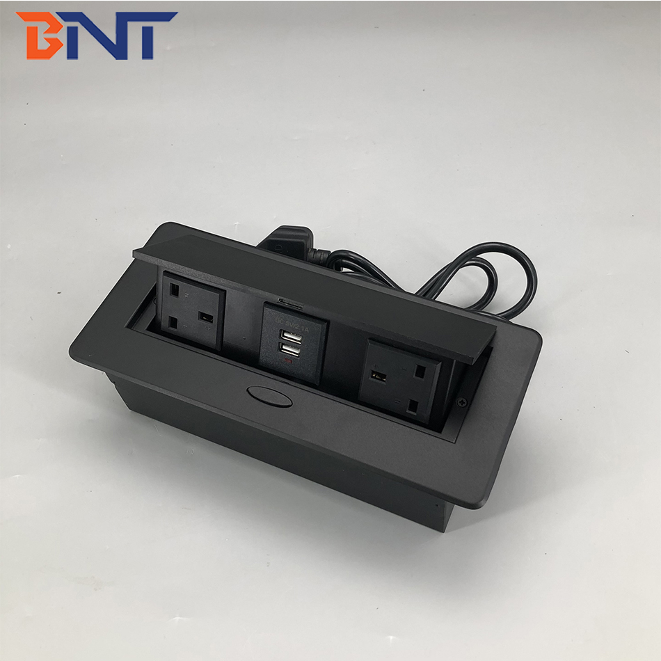 UK power hidden table pop up desktop power socket with usb charger
