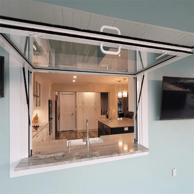Water Tightness Level 6 Customize Thermal Break Aluminum Double Layer Glass Awning Windows