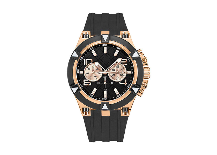 Sports Stainless Steel Waterproof Watch Plastic Dial Bezel For Man Silicone Strap