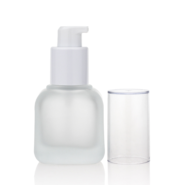 Hot Stamping 30ml Glass Vials Liquid Foundation 1 Oz Frosted Glass Bottle